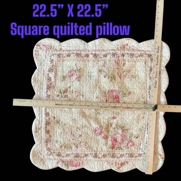 Quilted Floral Paisley Pillow Shams  Cottagecore Country Shabby Chic Romantic - Picture 10 of 11